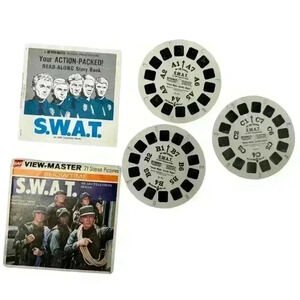 1975 VIEW-MASTER #BB-453 "S.W.A.T." TV SHOW COMPLETE 3-REEL PACKET‎ WITH BOOKLET